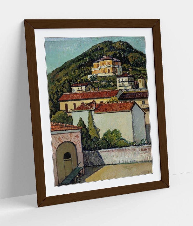 Framed Art Poster - Pietro Marussig, Landscape From Liguria | Handmade Matte Paper Print