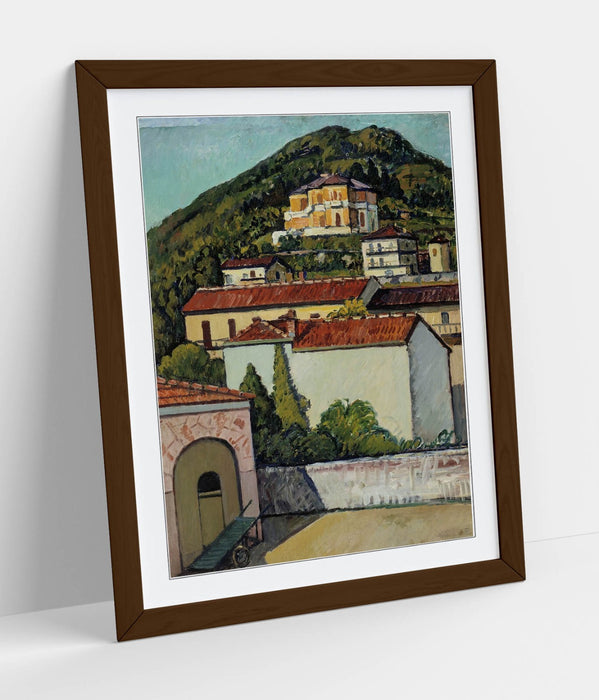 Framed Art Poster - Pietro Marussig, Landscape From Liguria | Handmade Matte Paper Print