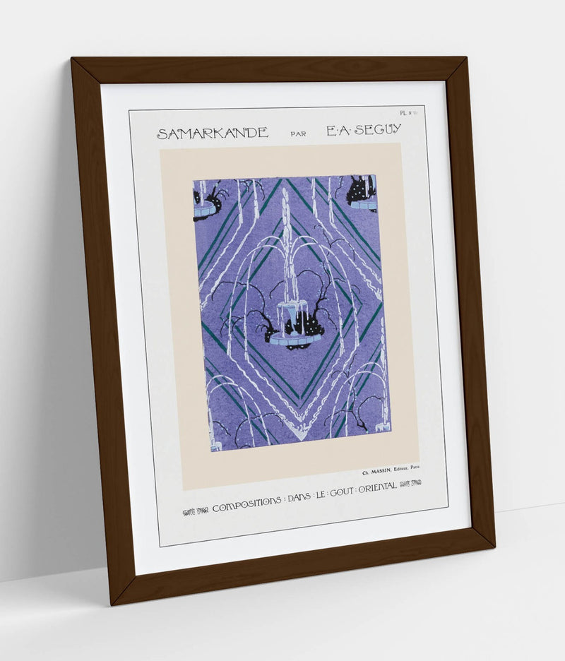 Art Deco Wall Art – Framed Fountain Pattern Poster Print | Matte Paper, Ready To Hang