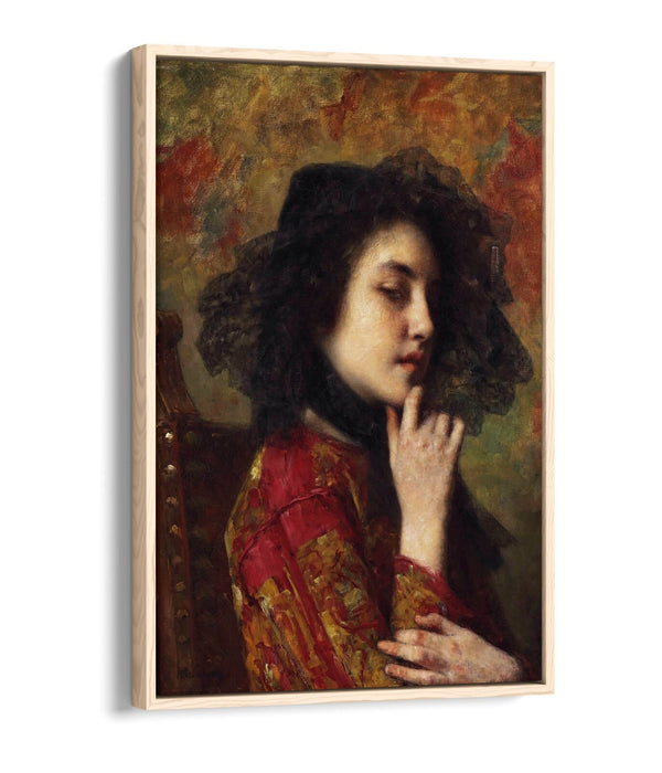 Float Effect Canvas Art | Georgian Princess Portrait On 30mm Deep Frame, Handmade