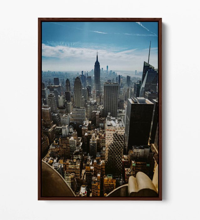 NEW YORK CITYSCAPE AERIAL -FLOAT EFFECT CANVAS WALL ART PIC PRINT- PHOTOGRAPHY