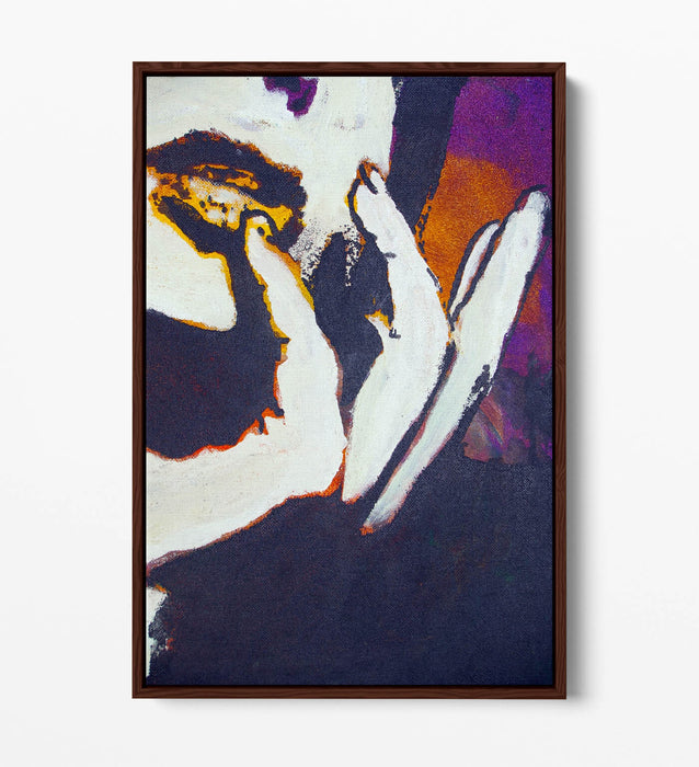 Canvas Wall Art – Abstract Lips Graffiti Print | Float Effect Frame, Handmade UK