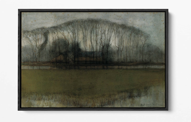 Canvas Wall Art | Modern Piet Mondrian Floating Frame Print With Vibrant Colors
