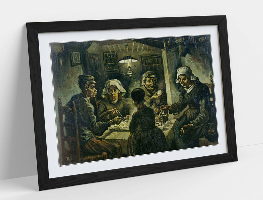VAN GOGH POTATO EATERS -ART FRAMED POSTER PICTURE PRINT ARTWORK- BROWN BLACK