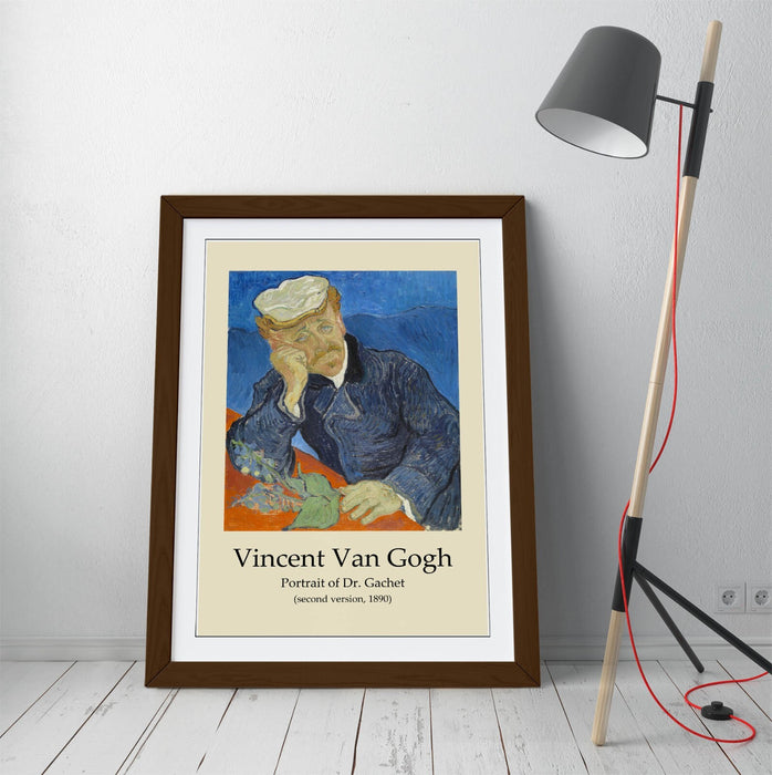 Framed Wall Art – Vincent Van Gogh Print Portrait Of Dr Gachet With Faux Wood Frame