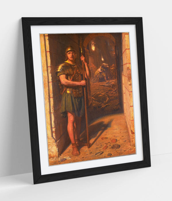 Framed Wall Art Poster - Edward John Poynter Print With Wood Grain Frame