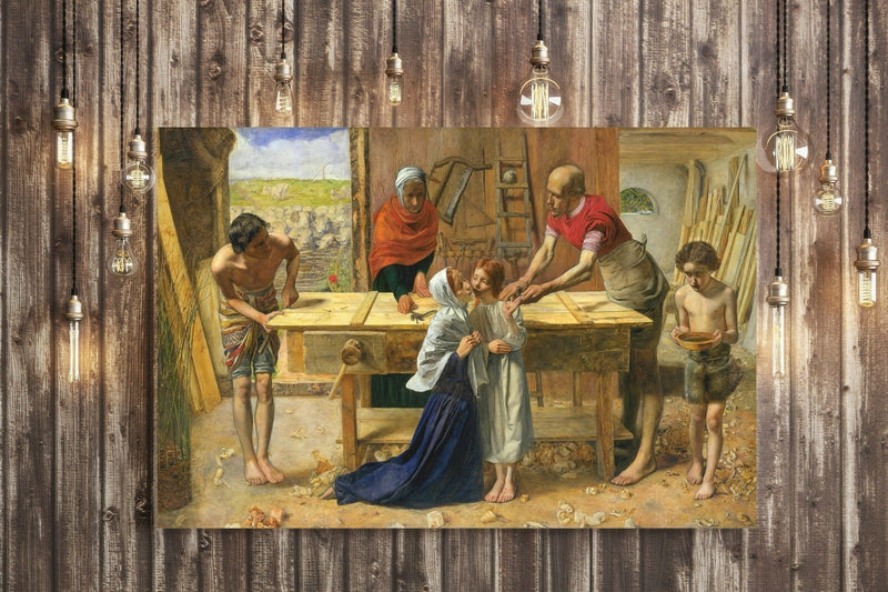 Canvas Wall Art – John Everett Millais Christ House Painting on Archival Grade Canvas