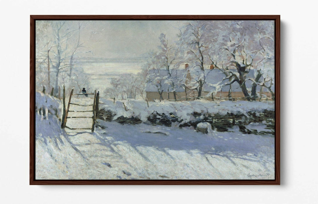 Float Effect Canvas Art – Claude Monet The Magpie Blue Grey Wall Decor