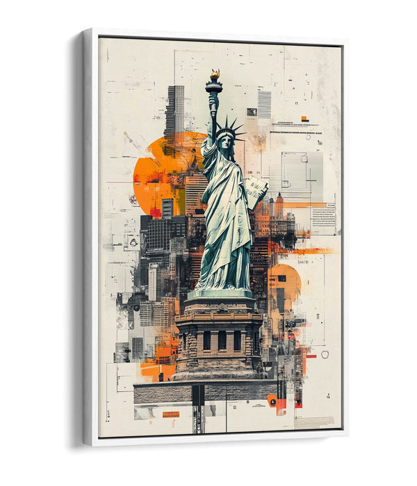 Statue of Liberty Canvas – New York Wall Art With Float Effect Frame
