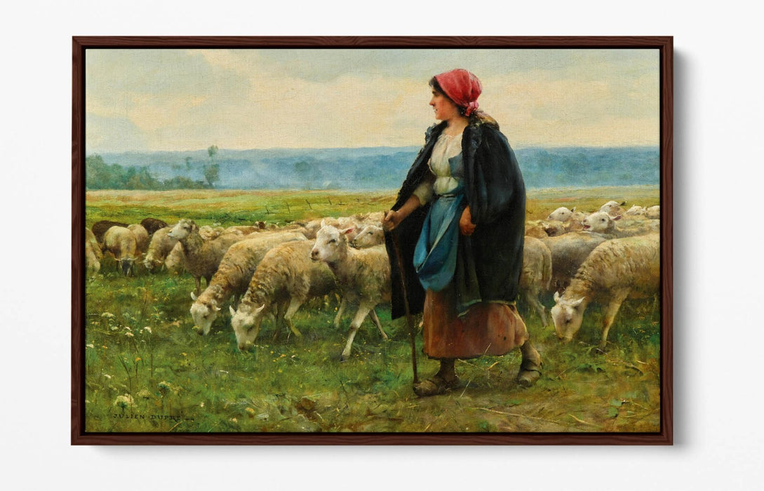 Canvas Wall Art – JULIEN DUPRE Shepherdess Float Effect Print on Premium Frame