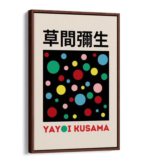 Canvas Art Print – Polka Dot Contemporary Wall Decor With Float Effect Frame