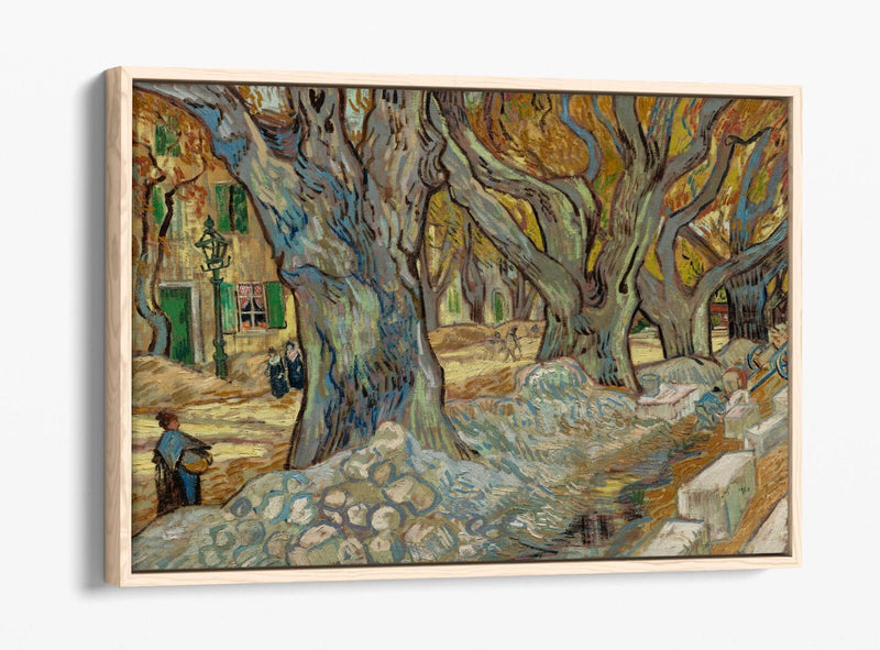 Float Effect Canvas Art - Large Van Gogh Plane Trees Premium Wall Decor