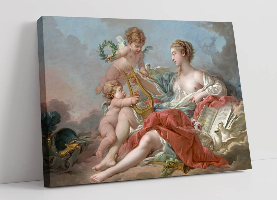 FRANCOIS BOUCHER, ALLEGORY OF MUSIC -CANVAS WALL ARTWORK PIC PRINT