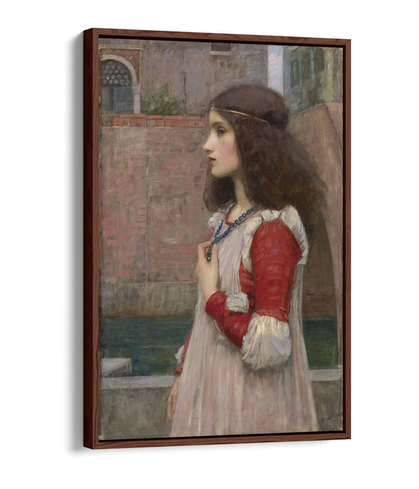 JOHN WILLIAM WATERHOUSE, JULIET -FLOAT EFFECT CANVAS WALL ART PIC PRINT- BEIGE