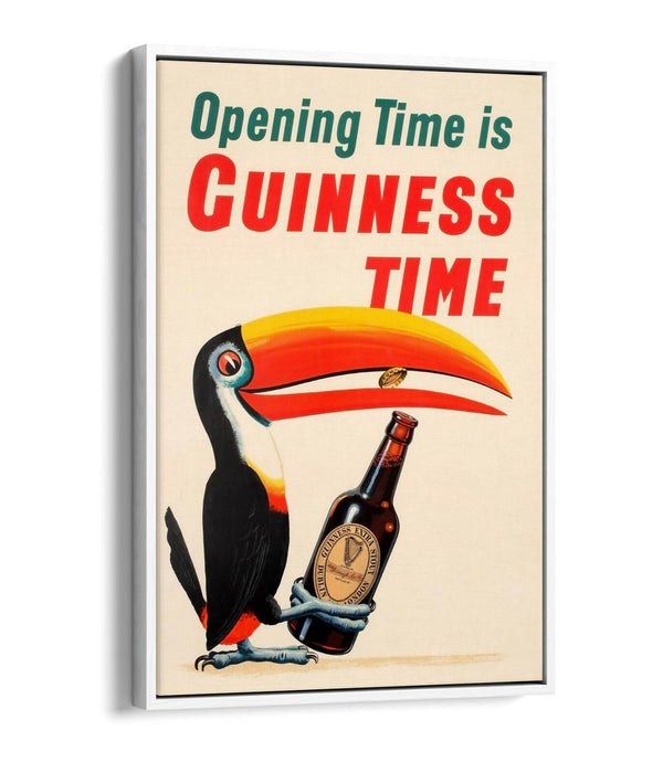 VINTAGE GUINNESS TIME POSTER RETRO -FLOAT EFFECT CANVAS ART PRINT