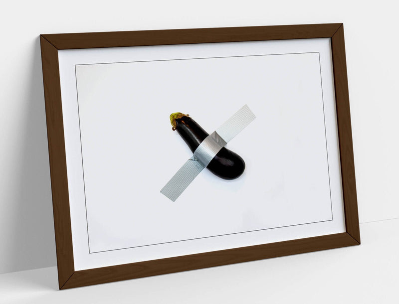 Modern Art Kitchen Decor - Zucchini Art Print | Framed Poster with Faux Wood Frame