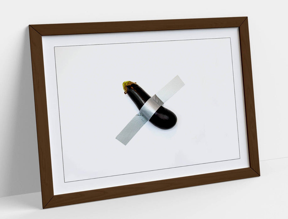 Modern Art Kitchen Decor - Zucchini Art Print | Framed Poster with Faux Wood Frame