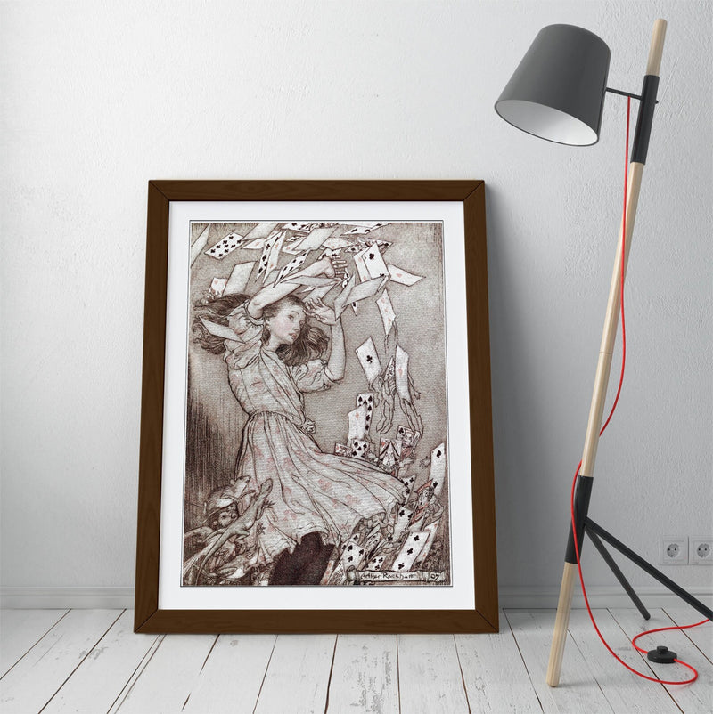Alice in Wonderland Poster – Framed Art Print on Matte Paper with Faux Wood Frame