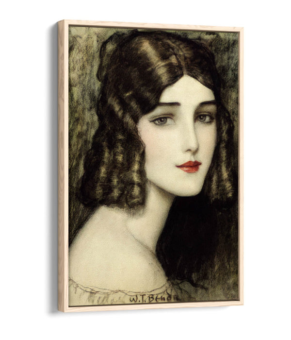 Float Effect Canvas Art | Handmade Girl With Curls Print on 30mm Deep Frame Canvas