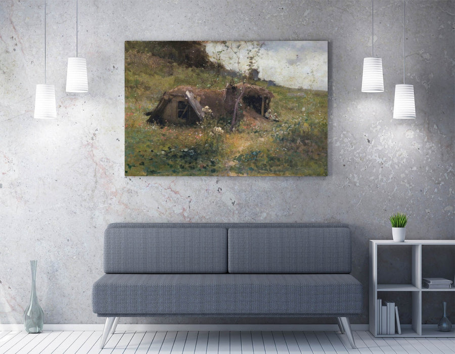 NICOLAE GRIGORESCU, BORDEI IN WOOD -CANVAS WALL ART ARTWORK PRINT