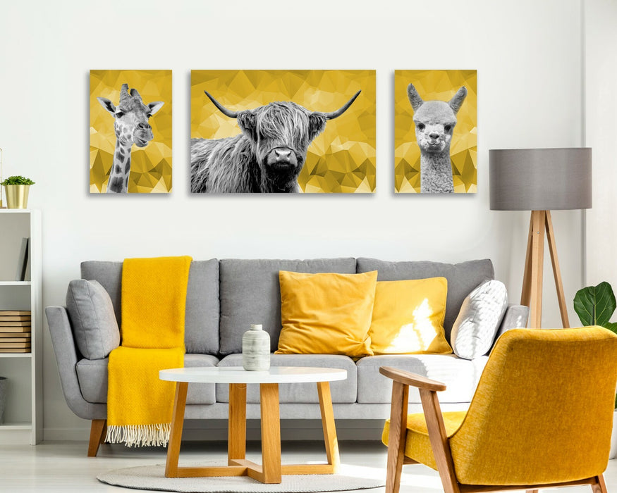 Canvas Wall Art – Black White Geometric Print Set | Handmade UK Mustard Decor