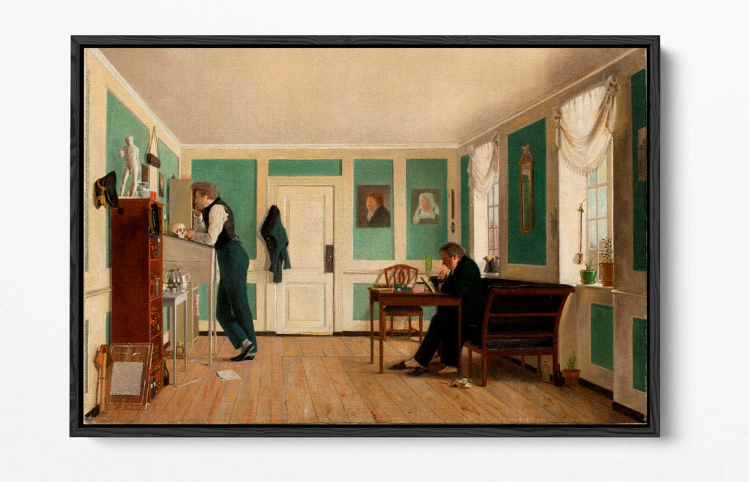 WILHELM BENDZ, INTERIOR FROM A MALIEGADE -FLOAT EFFECT CANVAS WALL ART PIC PRINT