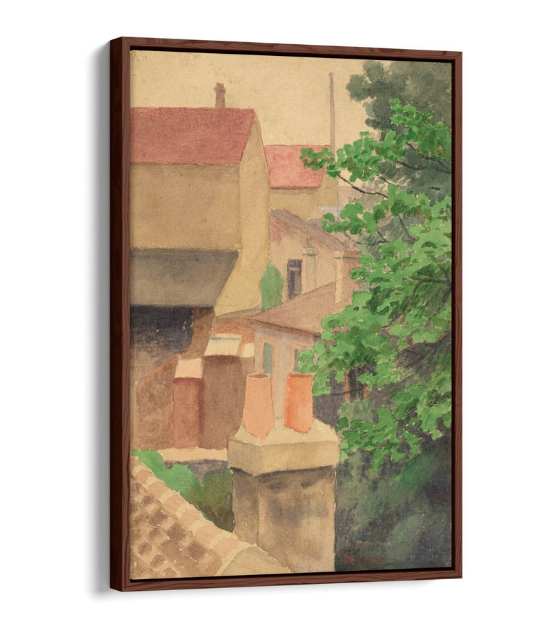 Canvas Wall Art - Thomas Anshutz Rooftops Float Effect Print on MDF Frame
