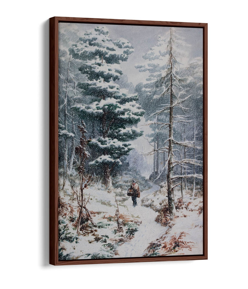Canvas Wall Art Print - Elijah Walton Rednal Wood In Winter | Float Effect Frame