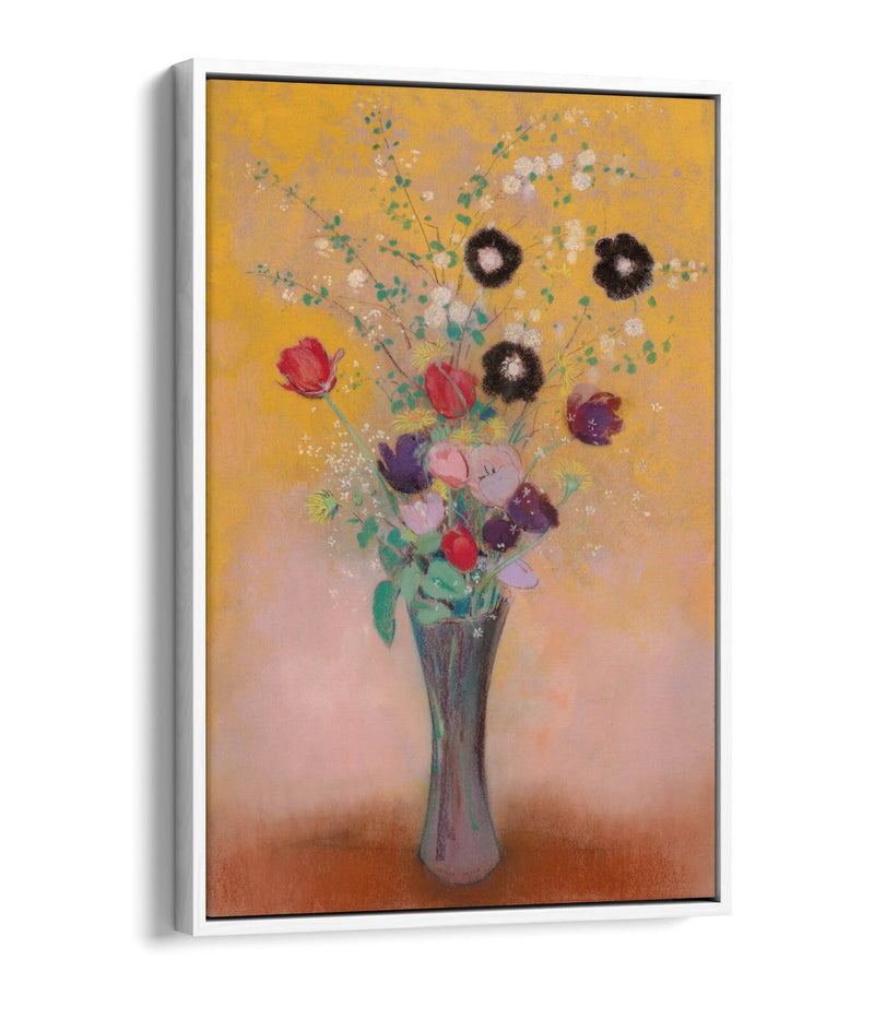 Float Effect Canvas Art - Odilon Redon Vase Of Flowers On Premium MDF Frame