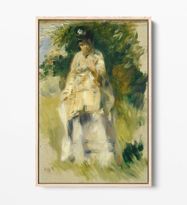 Float Effect Canvas Art – Renoir Woman Standing by Tree | Ready to Hang Premium Print