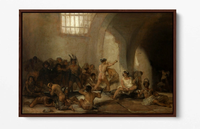 Float Effect Canvas Art – Francisco Goya Madhouse Print on Custom MDF Frame