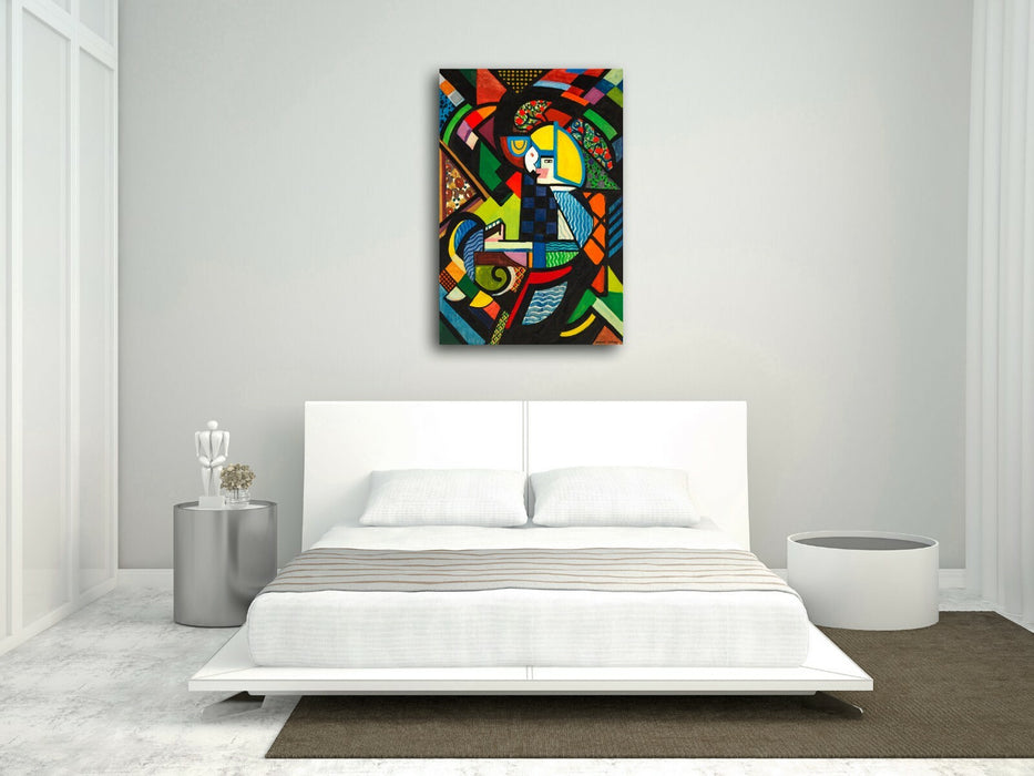 Canvas Wall Art | Abstract Multi Colour Artwork - Framed Modern Canvas Decor