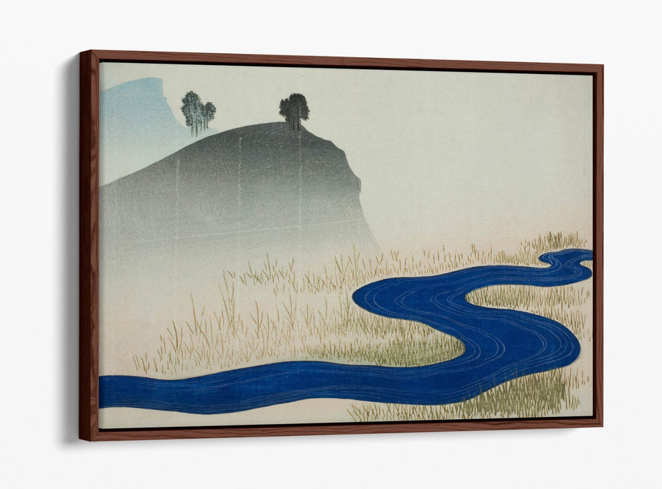 TOTOYA HOKKEI, MOUNTAIN LANDSCAPE WITH STREAM-FLOAT EFFECT CANVAS WALL ART PRINT
