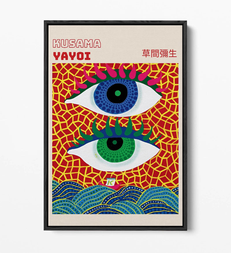 Float Effect Canvas Art - Abstract Eyes Modern Canvas Print With Premium Varnish Finish