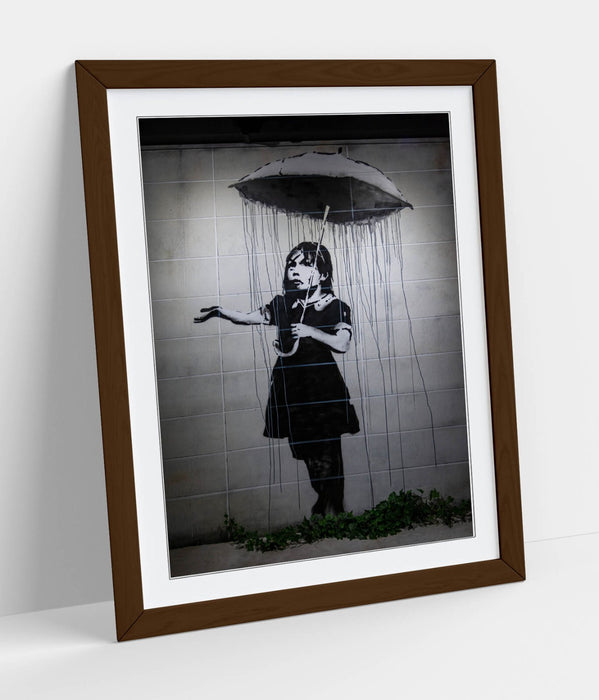 Banksy Umbrella Girl Art | Modern Bedroom Decor | Ready To Hang Frame