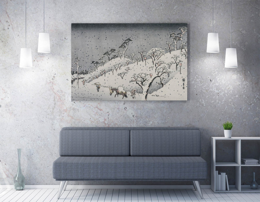Canvas Art Print - Japanese Snow Landscape Painting By Utagawa Hiroshige | Ready To Hang