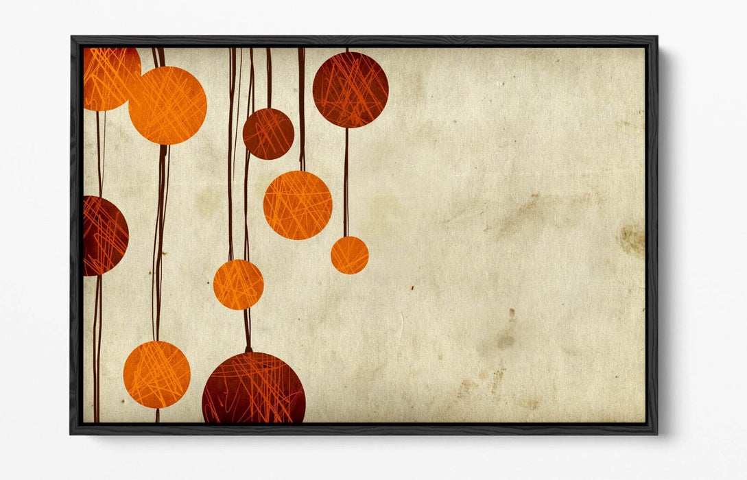 Canvas Wall Art - Red Orange Abstract Shapes | Float Effect, Premium Varnish Finish