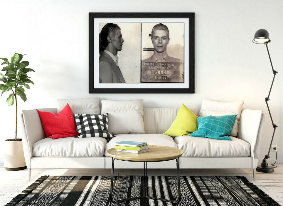 DAVID BOWIE MUGSHOT 2 -ART FRAMED POSTER PICTURE PRINT ARTWORK- BLACK & WHITE