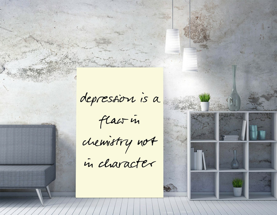 "DEPRESSION IS NOT A FLAW" POSITIVITY QUOTE SOGAN -CANVAS WALL ART PICTURE PRINT