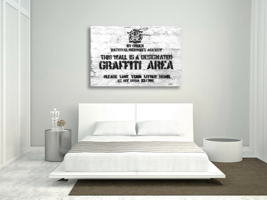 BANKSY - DESIGNATED GRAFFITI AREA -  CANVAS STREET WALL ART PRINT ARTWORK