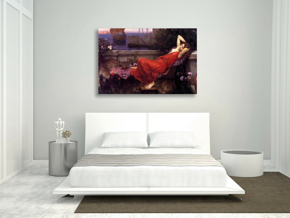 CANVAS WALL ART PICTURE FRAMED PRINT RED John William Waterhouse Ariadne