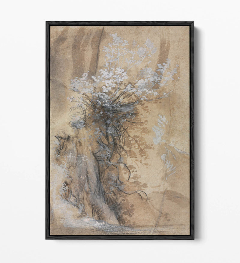Canvas Wall Art - Federico Barocci Flowering Bush Print | Handmade Float Effect Canvas