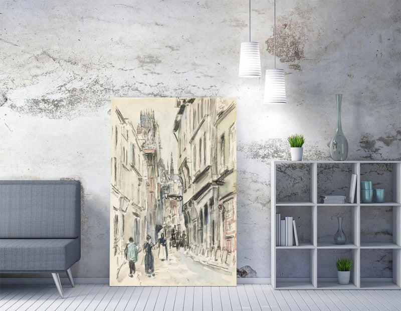 Canvas Wall Art - Camille Pissarro Rue Damiette Rouen Print | Handmade Canvas Art