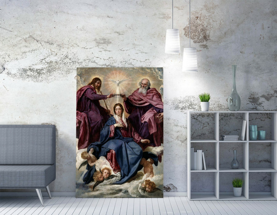Canvas Wall Art – Diego Velazquez Coronation Of The Virgin Print | Handmade Satin Finish
