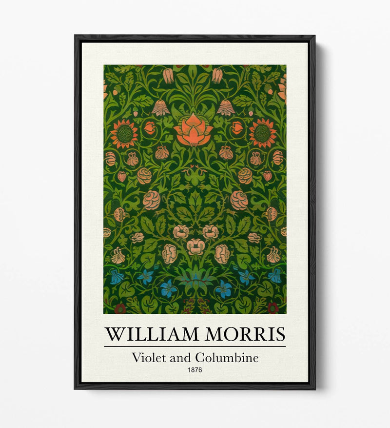 Floral Canvas Art Print – William Morris Botanical Canvas Wall Art With Premium Float Frame