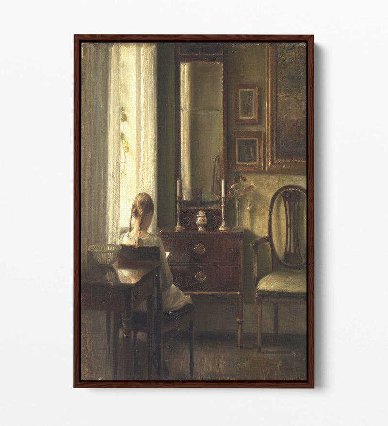 Float Effect Canvas Art - Young Girl Reading | Premium Varnish Finish, Ready To Hang