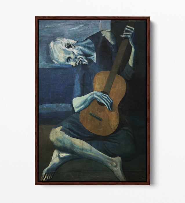 Picasso Canvas Wall Art - Old Guitarist Print | Float Effect Canvas, Ready to Hang