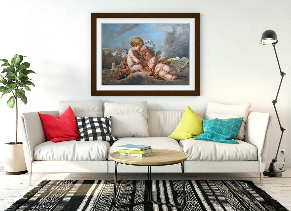 FRANCOIS BOUCHER, COMPOSITION AUX PUTTI -FRAMED ART PICTURE PRINT ARTWORK