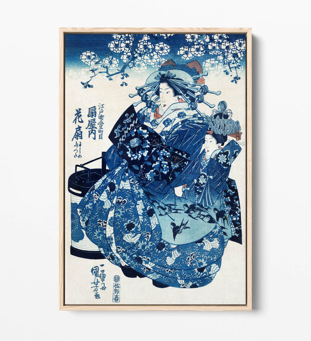 Japanese Canvas Wall Art – Utagawa Kuniyoshi Japanese Woman Print | Float Effect Canvas