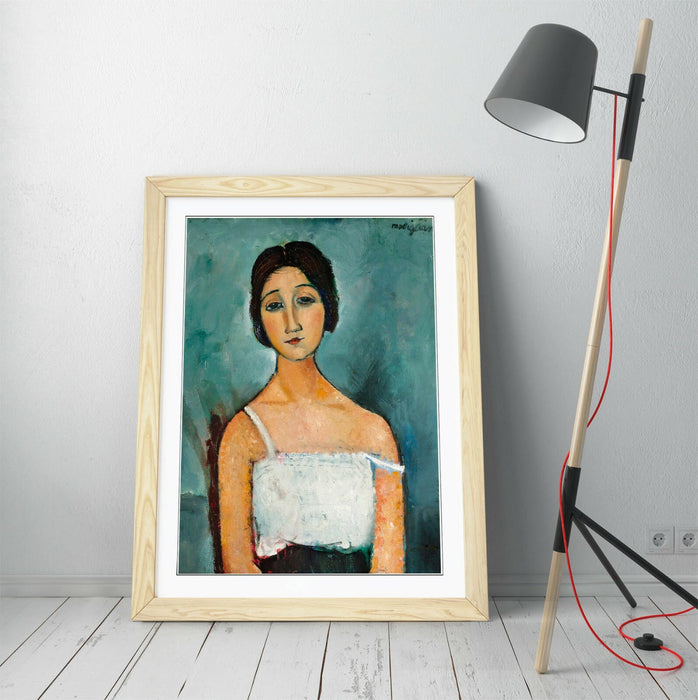 Framed Wall Art Featuring Amedeo Modigliani - Handmade Wall Decor With Wood Grain Frame